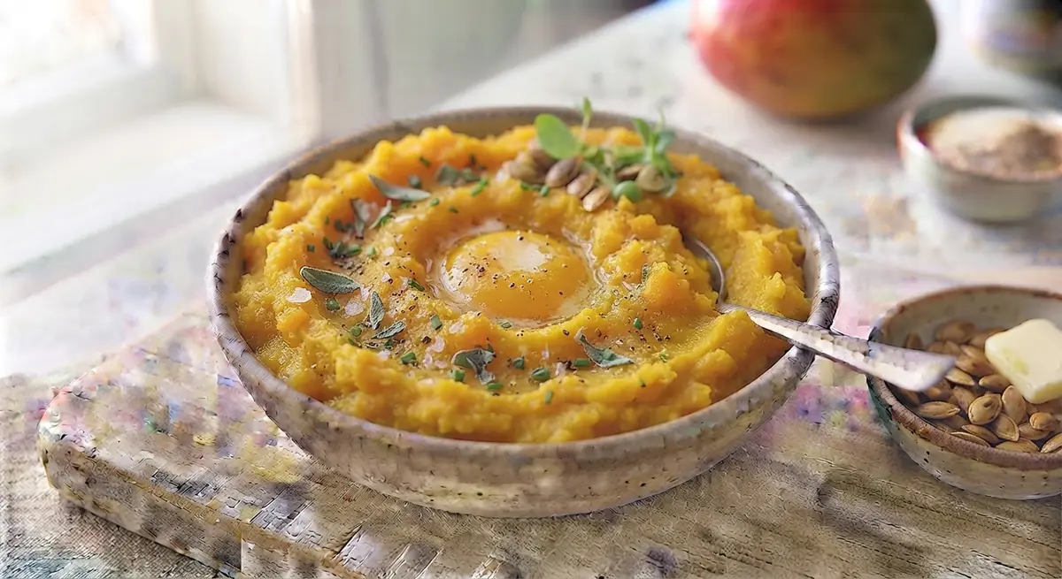Mashed Pumpkin with Egg Yolk